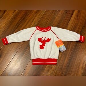 Beach Babies Healthtex Lobster White Terrycloth Crewneck NWT